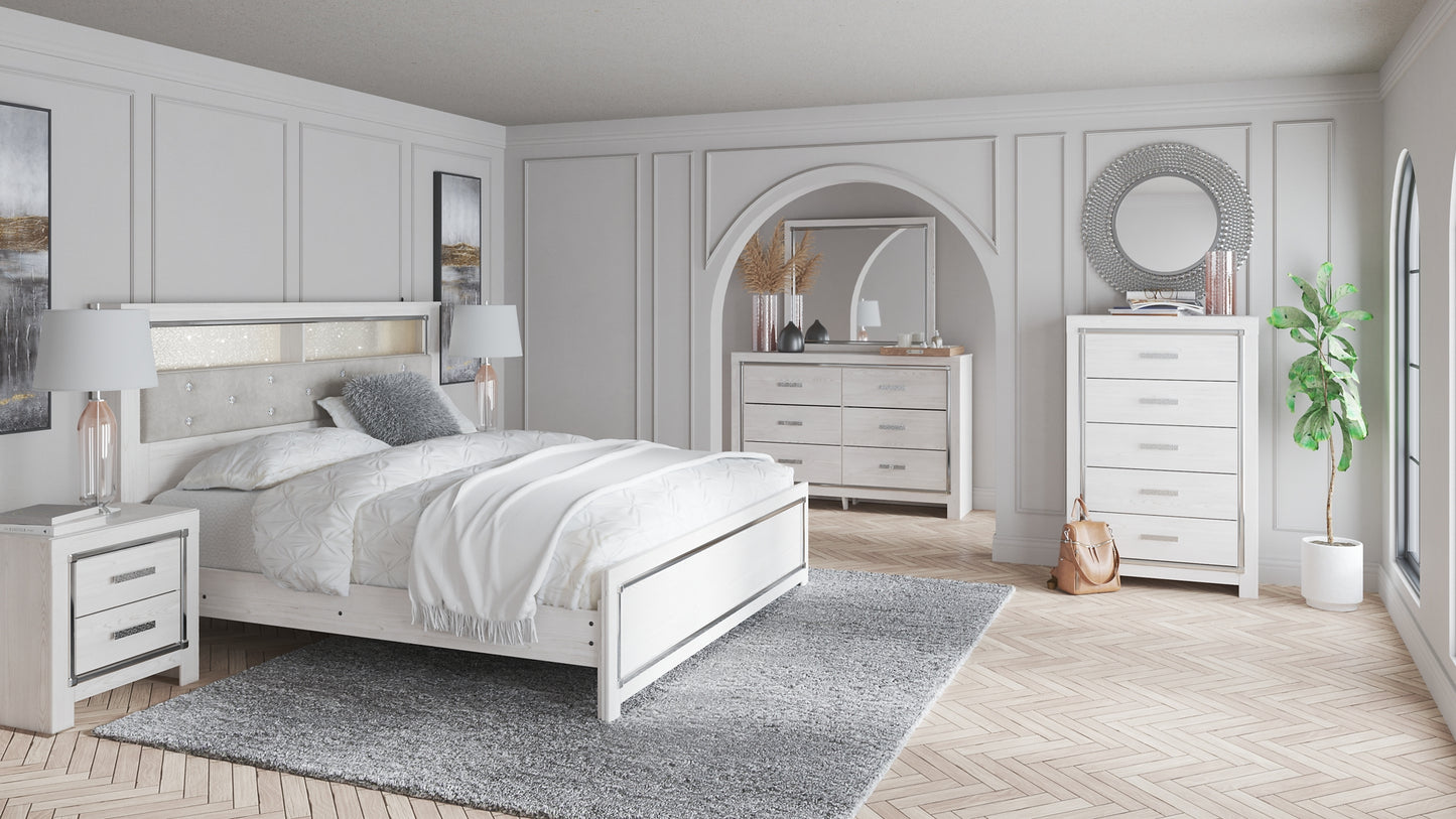 Altyra King Panel Bookcase Bed with Mirrored Dresser Wilson Furniture (OH)  in Bridgeport, Ohio. Serving Bridgeport, Yorkville, Bellaire, & Avondale