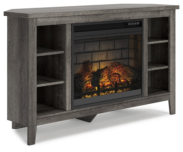 Ashley Express - Arlenbry Corner TV Stand with Electric Fireplace Wilson Furniture (OH)  in Bridgeport, Ohio. Serving Bridgeport, Yorkville, Bellaire, & Avondale