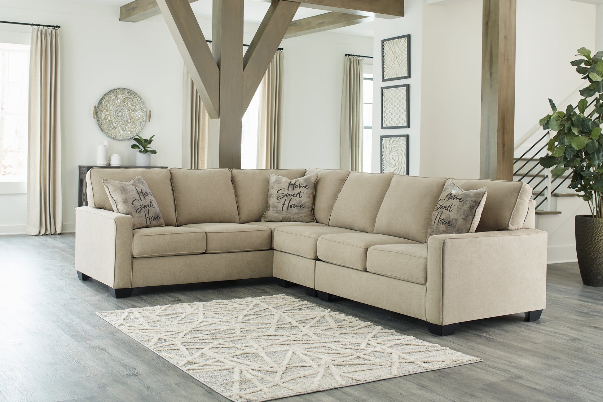 Lucina 3-Piece Sectional with Ottoman Wilson Furniture (OH)  in Bridgeport, Ohio. Serving Bridgeport, Yorkville, Bellaire, & Avondale