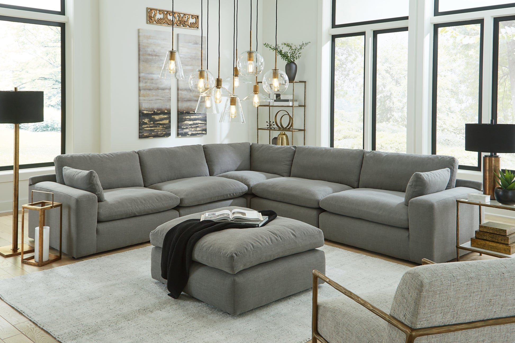 Elyza 5-Piece Sectional with Ottoman Wilson Furniture (OH)  in Bridgeport, Ohio. Serving Bridgeport, Yorkville, Bellaire, & Avondale