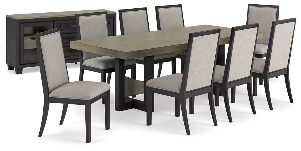 Foyland Dining Table and 8 Chairs with Storage Wilson Furniture (OH)  in Bridgeport, Ohio. Serving Bridgeport, Yorkville, Bellaire, & Avondale