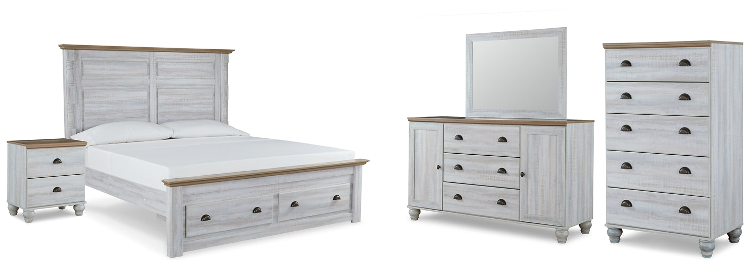 Haven Bay King Panel Storage Bed with Mirrored Dresser, Chest and Nightstand Wilson Furniture (OH)  in Bridgeport, Ohio. Serving Bridgeport, Yorkville, Bellaire, & Avondale