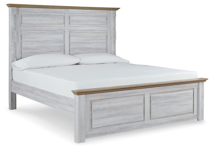 Haven Bay King Panel Bed with Mirrored Dresser and 2 Nightstands Wilson Furniture (OH)  in Bridgeport, Ohio. Serving Bridgeport, Yorkville, Bellaire, & Avondale