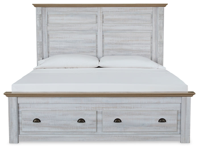 Haven Bay King Panel Storage Bed with Mirrored Dresser and 2 Nightstands Wilson Furniture (OH)  in Bridgeport, Ohio. Serving Bridgeport, Yorkville, Bellaire, & Avondale