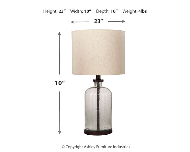 Ashley Express - Bandile Glass Table Lamp (1/CN) Wilson Furniture (OH)  in Bridgeport, Ohio. Serving Bridgeport, Yorkville, Bellaire, & Avondale