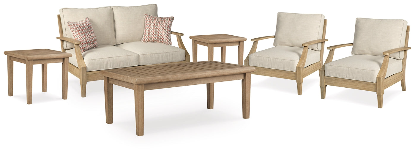 Clare View Outdoor Loveseat and 2 Lounge Chairs with Coffee Table and 2 End Tables Wilson Furniture (OH)  in Bridgeport, Ohio. Serving Bridgeport, Yorkville, Bellaire, & Avondale