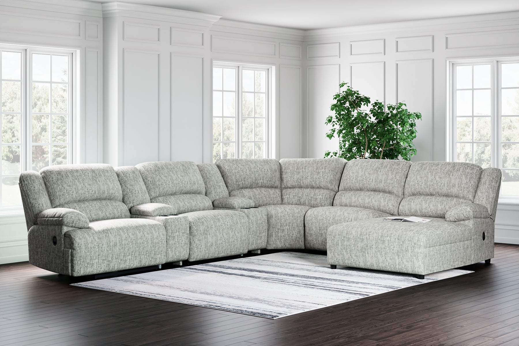 McClelland 7-Piece Reclining Sectional with Chaise Wilson Furniture (OH)  in Bridgeport, Ohio. Serving Bridgeport, Yorkville, Bellaire, & Avondale