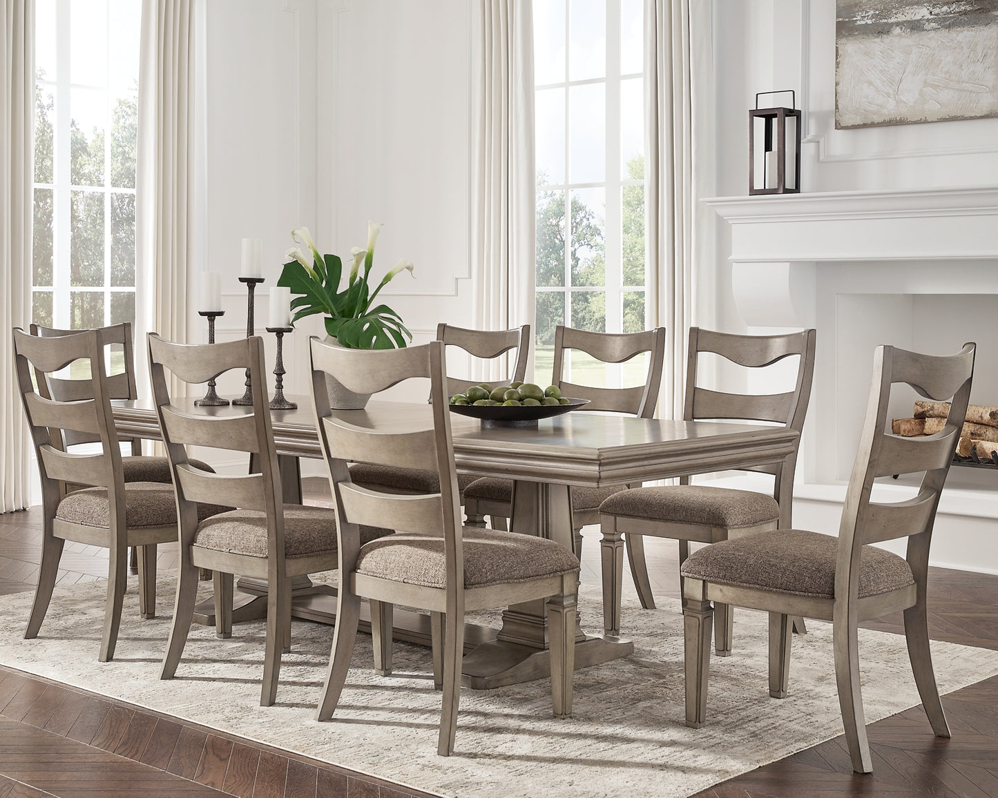 Lexorne Dining Table and 8 Chairs Wilson Furniture (OH)  in Bridgeport, Ohio. Serving Bridgeport, Yorkville, Bellaire, & Avondale