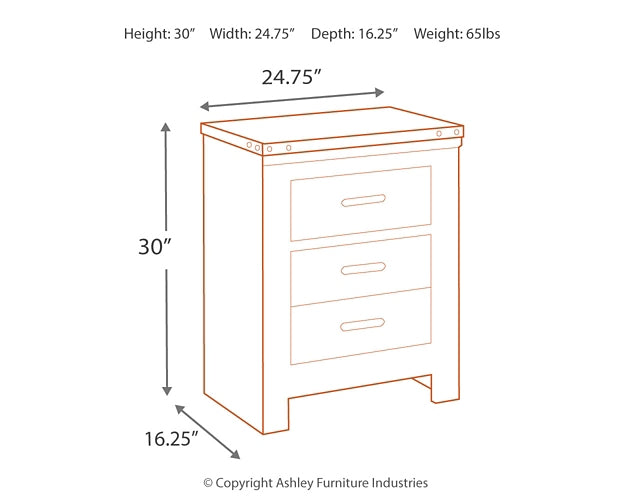 Ashley Express - Trinell Two Drawer Night Stand Wilson Furniture (OH)  in Bridgeport, Ohio. Serving Bridgeport, Yorkville, Bellaire, & Avondale