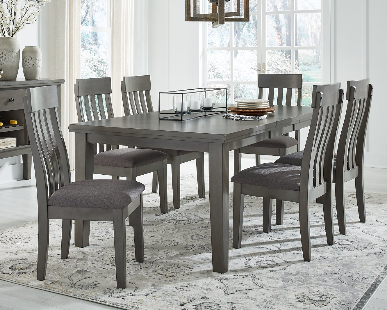 Hallanden Dining Table and 6 Chairs with Storage Wilson Furniture (OH)  in Bridgeport, Ohio. Serving Bridgeport, Yorkville, Bellaire, & Avondale