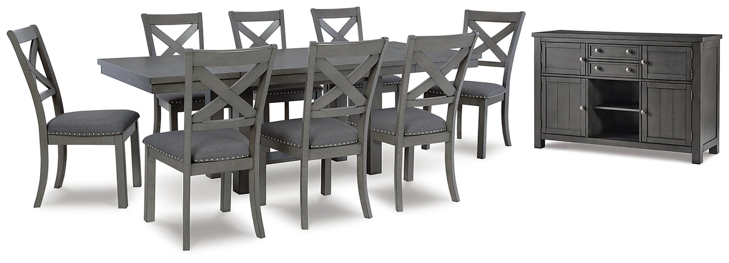 Myshanna Dining Table and 8 Chairs with Storage Wilson Furniture (OH)  in Bridgeport, Ohio. Serving Bridgeport, Yorkville, Bellaire, & Avondale