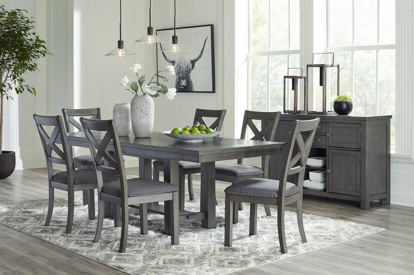 Myshanna Dining Table and 6 Chairs with Storage Wilson Furniture (OH)  in Bridgeport, Ohio. Serving Bridgeport, Yorkville, Bellaire, & Avondale