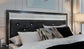 Kaydell King Upholstered Panel Headboard with Mirrored Dresser and 2 Nightstands Wilson Furniture (OH)  in Bridgeport, Ohio. Serving Bridgeport, Yorkville, Bellaire, & Avondale