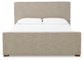 Dakmore Queen Upholstered Bed with Mirrored Dresser