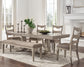 Lexorne Dining Table and 4 Chairs and Bench with Storage
