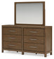 Cabalynn King Upholstered Bed with Mirrored Dresser, Chest and Nightstand